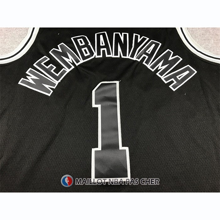 Maillot San Antonio Spurs Victor Wembanyama NO 1 Classic 2022-23 Noir